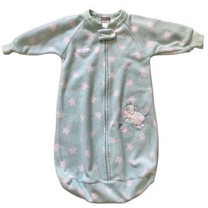 Carter’s Kids Fleece Zipper Sleep Sack with Cow and Stars, Teal Size 0-9 Months
